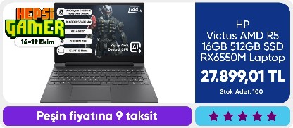 HP Victus AMD R5 16GB 512GB SSD RX6550M Laptop