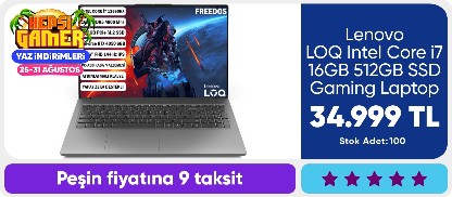 Lenovo LOQ Intel Core i7  16GB 512GB SSD  Gaming Laptop