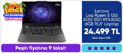 Lenovo Loq Ryzen 5 12G 512G SSD RTX3050 6GB 15.6” Laptop