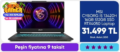 MSI CYBORG i5 13420H 16GB 512GB SSD RTX4050 Laptop