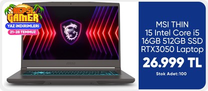 MSI THIN 15 Intel Core i5 16GB 512GB SSD RTX3050