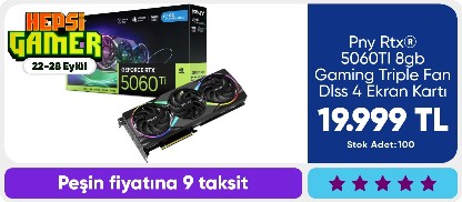 Pny Rtx® 5060TI 8gb Gaming Triple Fan Dlss 4 Ekran Kartı