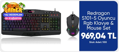 Redragon S101-5 Oyuncu Rgb Klavye & Mouse Set