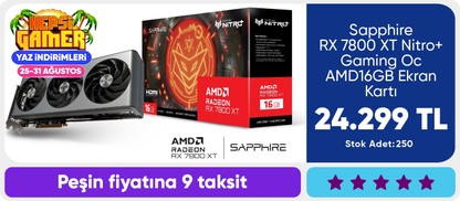 Sapphire RX 7800 XT Nitro+ Gaming Oc AMD16GB Ekran Kartı 