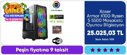 Xaser Armor X100 Ryzen 5 5500 Masaüstü Oyuncu Bilgisayarı