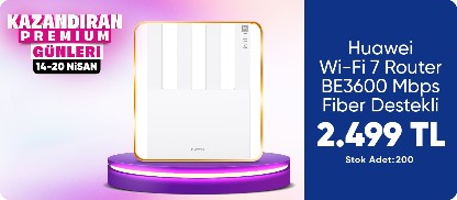 Huawei BE3 Wi-Fi 7 Router, BE3600 Mbps, Fiber Destekli, 1×2.5 Gbps + 3×1 Gbps Wan/lan Port, HarmonyOS Mesh+, Huawei HomeSecTM, D
