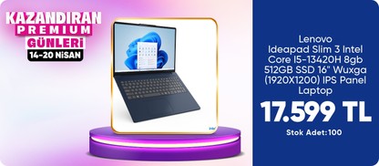 Lenovo IdeaPad Slim 3 83K2001RTR i5-13420H 8G 512G SSD 16 FHD+ 1920x1200 FreeDos Cosmic Blue