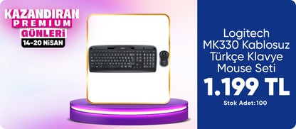 Logitech MK330 Kablosuz Türkçe Klavye Mouse Seti - Siyah