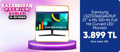 Samsung LS27D366GAUXUF 27" 4 Ms 100 Hz Full Hd Curved LED Monitör