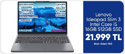 Lenovo Ideapad Slim 3 Intel Core i5 16GB 512GB SSD 