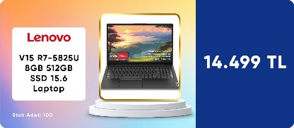 LENOVO V15  R7-5825U 8GB 512GB SSD 15.6 Laptop