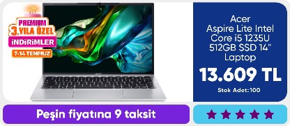 Acer Aspire Lite Intel Core i5 1235U 512GB SSD 14" Laptop