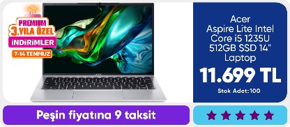 Acer Aspire Lite Intel Core i5 1235U 512GB SSD 14" Laptop