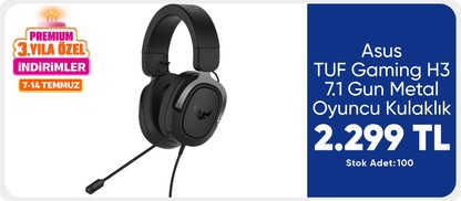 Asus TUF Gaming H3 7.1 Gun Metal Oyuncu Kulaklık