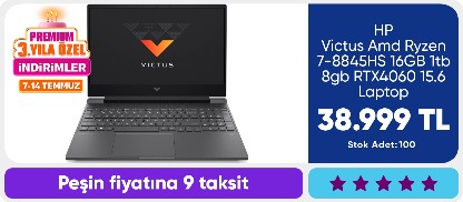 HP Victus Amd Ryzen 7-8845HS 16GB 1tb 8gb RTX4060 15.6 Laptop