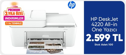 HP DeskJet 4220 All-in-One Yazıcı, Baskı, Kopyalama, Tarama, Kablosuz, Mobil faks gönderme, 54R37B