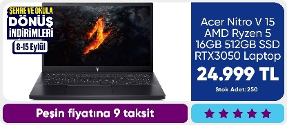 Acer Nitro V 15 AMD Ryzen 5  16GB 512GB SSD RTX3050  Laptop