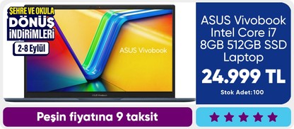 ASUS Vivobook Intel Core i7 8GB 512GB SSD Laptop