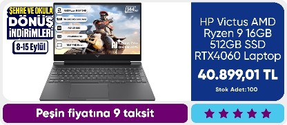 HP Victus AMD Ryzen 9 16GB 512GB SSD RTX4060 Laptop