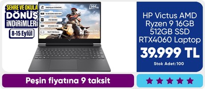 HP Victus AMD Ryzen 9 16GB 512GB SSD RTX4060 Laptop