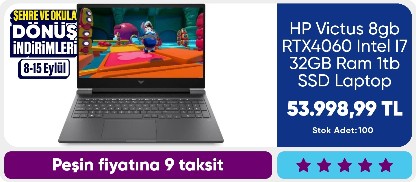 HP Victus 8gb RTX4060 Intel I7 32GB Ram 1tb SSD Laptop