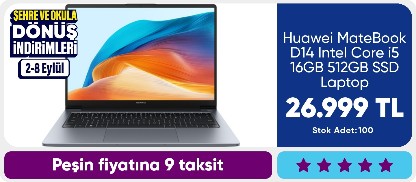 Huawei MateBook D14 Intel Core i5 16GB 512GB SSD Laptop