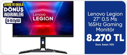 Lenovo Legion 27" 0.5 Ms 165Hz Gaming Monitör 