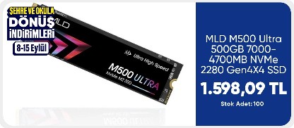 MLD M500 Ultra 500GB 7000-4700MB NVMe 2280 Gen4X4 SSD
