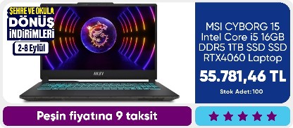 MSI CYBORG 15  Intel Core i5 16GB DDR5 1TB SSD SSD RTX4060 Laptop