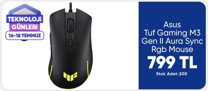 Asus Tuf Gaming M3 Gen II Aura Sync Rgb 8000 Dpı Sensor Oyuncu Mouse