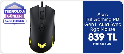 Asus Tuf Gaming M3 Gen II Aura Sync Rgb 8000 Dpı Sensor Oyuncu Mouse