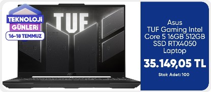 Asus TUF Gaming Intel Core 5 16GB 512GB SSD RTX4050 Laptop