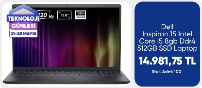Dell Inspiron 15 Intel Core I5 8gb Ddr4 512GB SSD Laptop