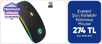 Everest Şarj Edilebilir Kablosuz Mouse