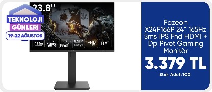 Fazeon 24" 165Hz 5ms IPS Fhd HDMI + Dp Pıvot Gaming Monitör