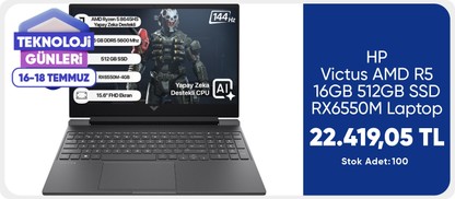 HP Victus AMD R5 16GB 512GB SSD RX6550M Laptop