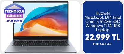 Huawei Matebook D14 Intel Core i5 512GB SSD Windows 11 14" IPS Laptop