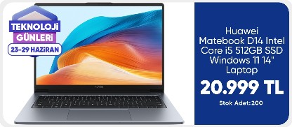 Huawei Matebook D14 Intel Core i5 512GB SSD Windows 11 14" Laptop