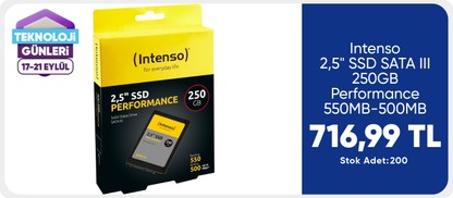 Intenso 2,5" SSD SATA III 250GB Performance 550MB-500MB