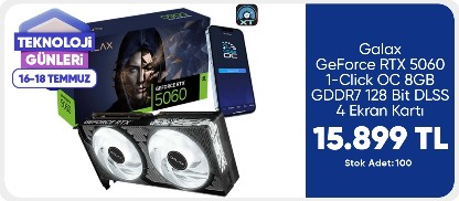 Galax GeForce RTX 5060 1-Click OC 8GB GDDR7 128 Bit DLSS 4 Ekran Kartı 