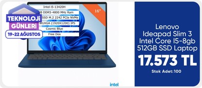 Lenovo Ideapad Slim 3 Intel Core I5-8gb 512GB SSD Laptop