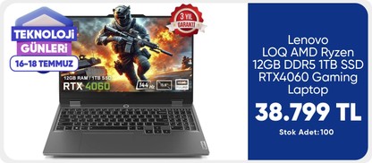 Lenovo LOQ AMD Ryzen  12GB DDR5 1TB SSD RTX4060 Gaming Laptop