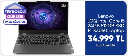 Lenovo LOQ Intel Core i5 24GB 512GB SSD RTX3050 15.6" Laptop