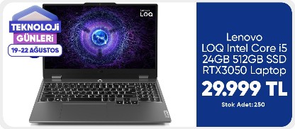 Lenovo LOQ Intel Core i5 24GB 512GB SSD RTX3050 15.6" Laptop