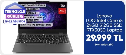 Lenovo LOQ Intel Core i5 24GB 512GB SSD RTX3050 15.6" Laptop