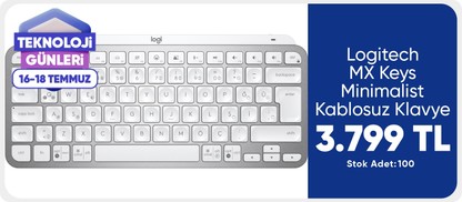 Logitech MX Keys  Minimalist Kablosuz Klavye