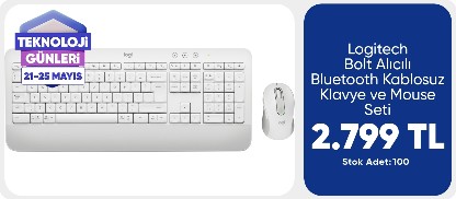Logitech Signature Multi-Device Bolt Alıcılı Bluetooth Kablosuz Klavye ve Mouse Seti 