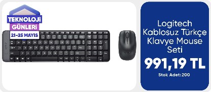 Logitech Kablosuz Türkçe Klavye Mouse Seti 