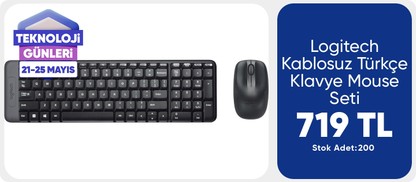 Logitech Kablosuz Türkçe Klavye Mouse Seti 