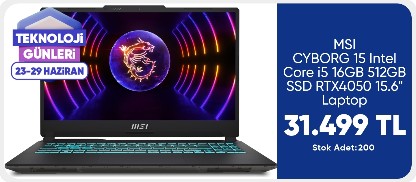 MSI CYBORG 15 Intel Core i5 16GB 512GB SSD RTX4050 15.6" Laptop